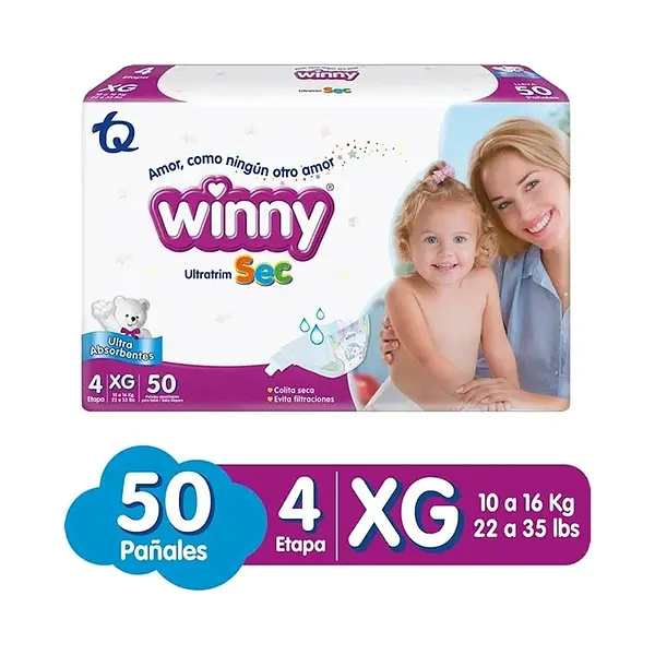 Pañal Winny Ultratrim Sec Etapa 4 50un