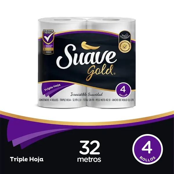 Papel Higienico Suave Gold 4un
