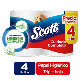 Papel Higienico Scott Cuidado Completo 4un