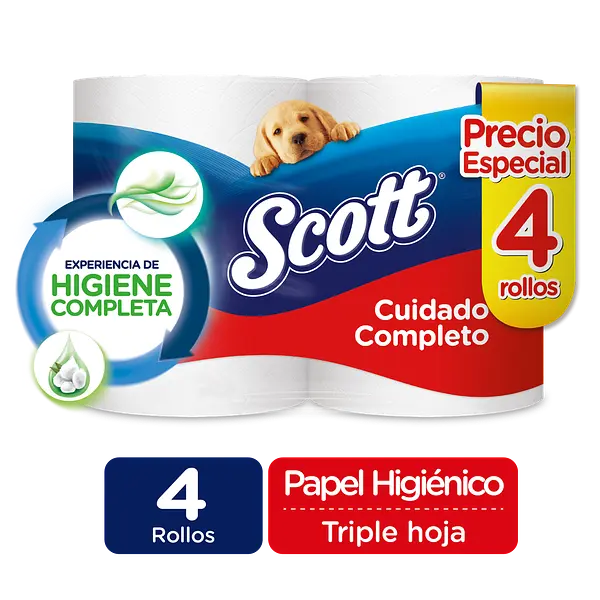 Papel Higienico Scott Cuidado Completo 4un