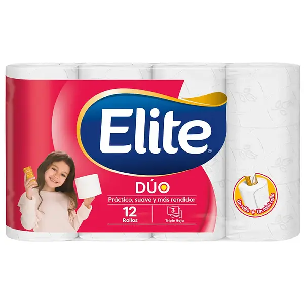 Papel Higienico Elite Duo Rollazo 12un