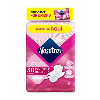 Toallas Higienicas Nosotras Invisible Rapigel 30un