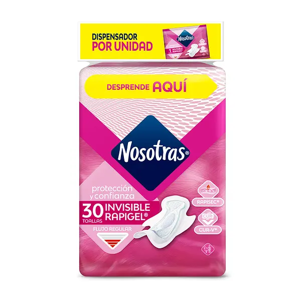 Toallas Higienicas Nosotras Invisible Rapigel 30un