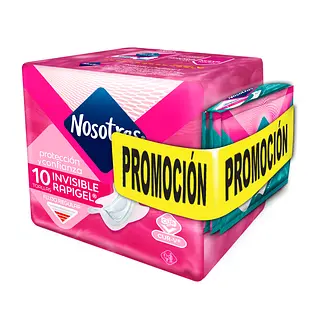 Toallas Higienicas Nosotras Invisible Rapigel 10un