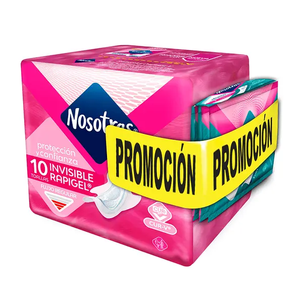Toallas Higienicas Nosotras Invisible Rapigel 10un