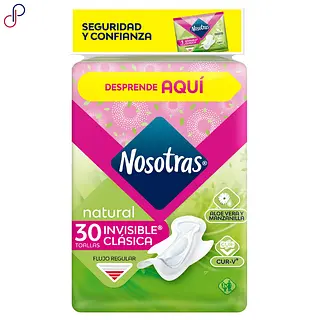 Toallas Higienicas Nosotras Invisible Clasic Tela 30un
