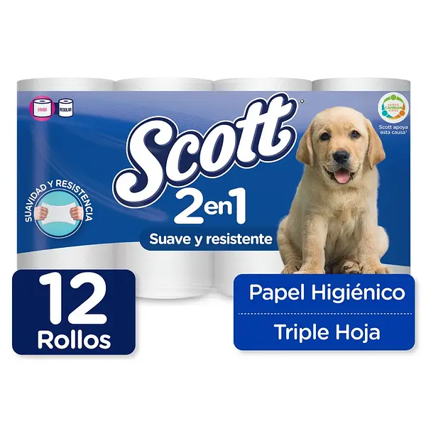 Papel Higienico Scott 2en1 12un