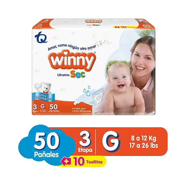 Pañal Winny Ultratrim Sec Etapa 3 50un