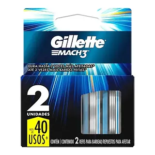 Repuesto Gillette Mach3 Negrax2un