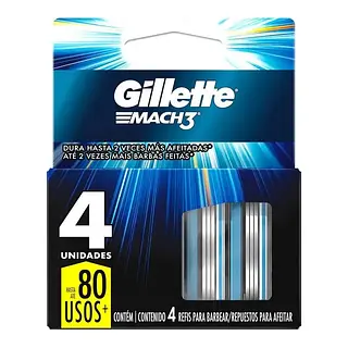 Repuesto Gillette Mach3 Negrax4un