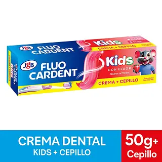 Crema Dental Fluo Cardent+Cepillo Niños 50gr