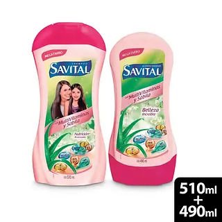 Shampoo 510ml + Acondicionador 490ml Savital Surtido
