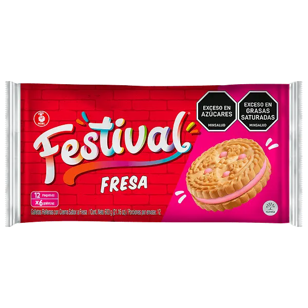 Galleta Festival Fresa 6x12un