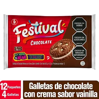 Galleta Festival Chocolate 4x12un
