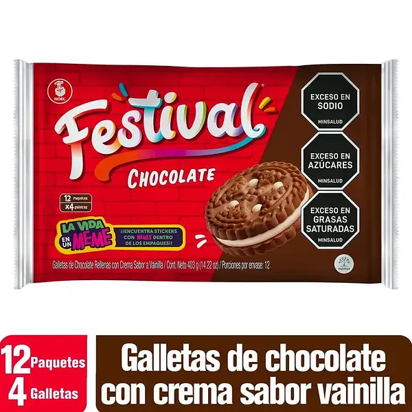 Galleta Festival Chocolate 4x12un