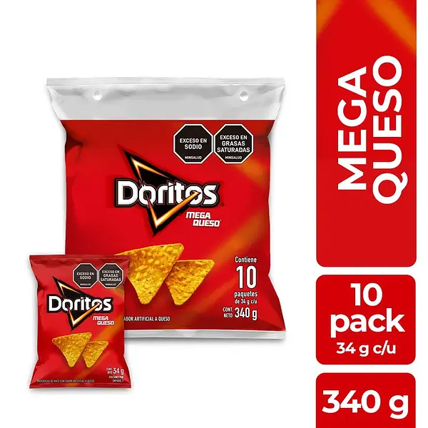 Paquete Doritos 10unx34gr