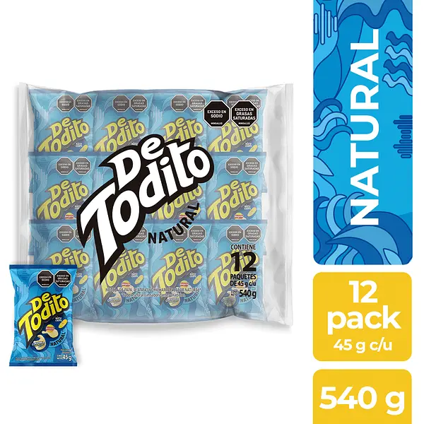 Paquete Detodito Natural 12unx45gr