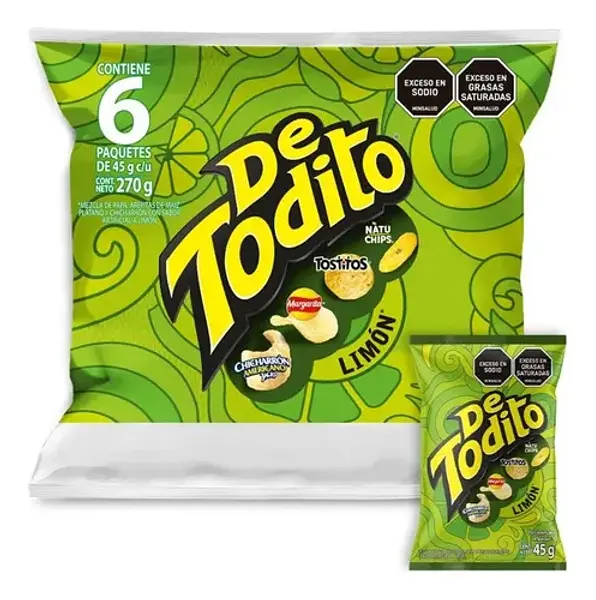 Paquete Detodito Limon 6unx45gr