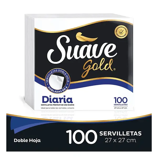 Servilleta Suave Gold 100un