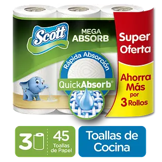 Toalla De Cocina Scott Absorb 3un