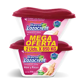Lavaloza Lozacrem Crema Aloe Rosas 2unx850gr