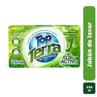 Jabon Barra Top Terra Verde 3unx250gr