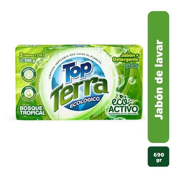Jabon Barra Top Terra Verde 3unx250gr