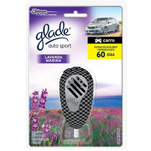 Ambientador Glade Auto Aparato+Repuesto Lavanda 7Ml