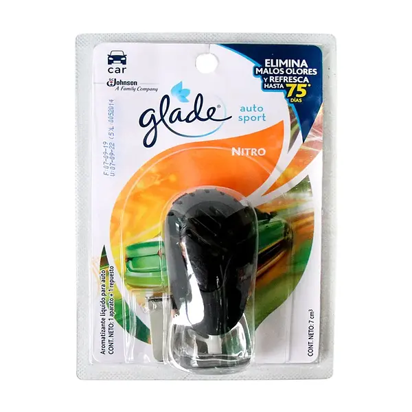 Ambientador Glade Repuesto Auto Nitro 7Ml