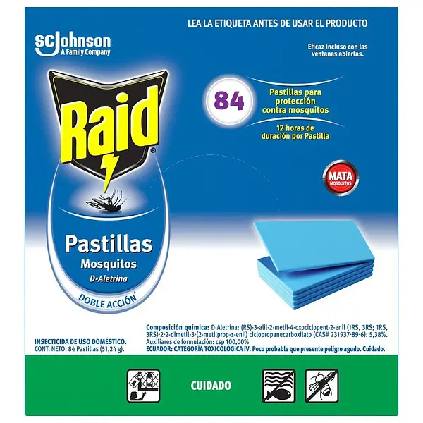 Repelente Pastilla Raid 84Un