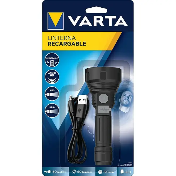 Linterna Varta Recargable 60Lumenesx150Metros