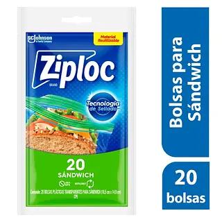 Bolsa Para Sandwich Ziploc 20Un
