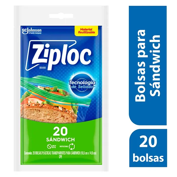 Bolsa Para Sandwich Ziploc 20Un