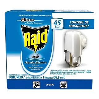 Repelente Liquido Raid Unidad Electrica + Repuesto 32.9Ml