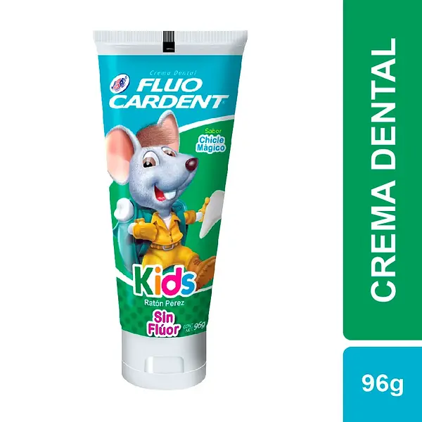 Crema Dental Fluo Cardent Kids Sin Fluor 96Gr