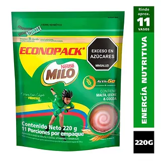 Bebida Achocolatada Milo Doy Pack 220gr