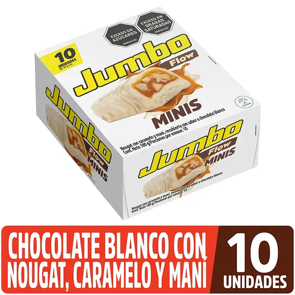 Chocolatina Jet Jumbo Flow Minis Blanca 10unx18gr