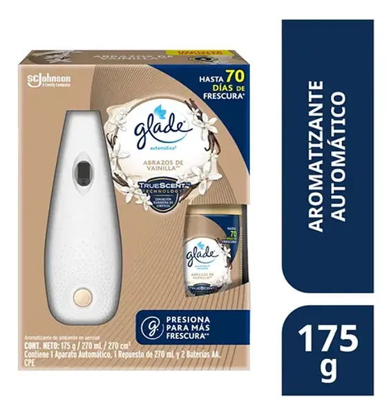Ambientador Glade Automático+Repuesto Vainilla 175ml
