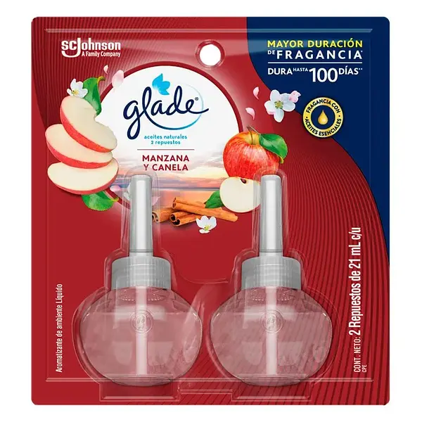 Ambientador Glade Repuesto Eléctrico Manzana 2unx21ml