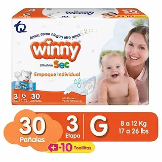 Pañal Winny Empaque Individual Etapa 3 30un