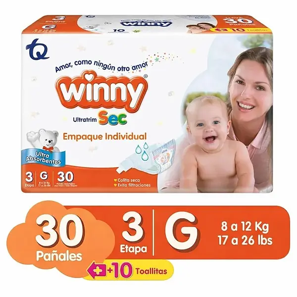 Pañal Winny Empaque Individual Etapa 3 30un