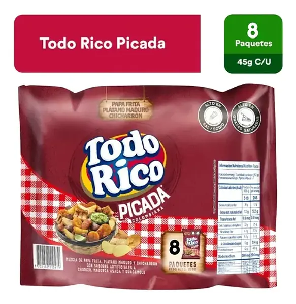 Paquete Todo Rico Picada Sp/R 8unx45gr