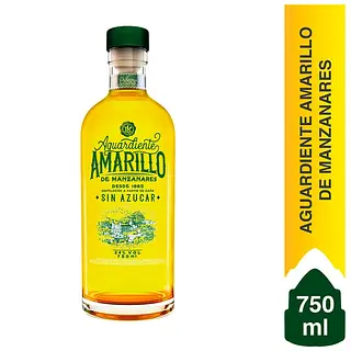 Aguardiente Amarillo Manzanares Sin Azúcar 750cc