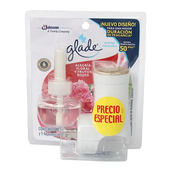Ambientador Glade Aparato Eléctrico+Repuesto Frutos Rojos 21Ml