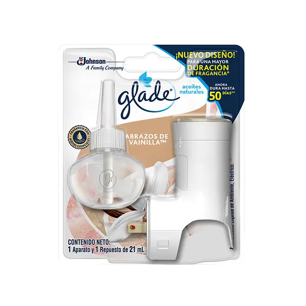 Ambientador Glade Aparato Eléctrico+Repuesto Vainilla 21Ml