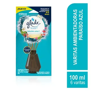 Ambientador Glade Varitas Paraíso Azul 100Ml