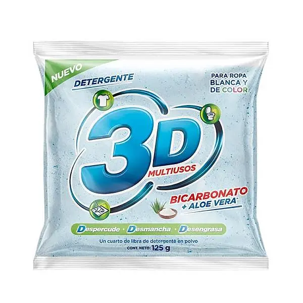 Detergente 3D Azul 125Gr
