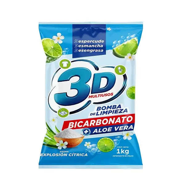 Detergente 3D Azul 1000Gr
