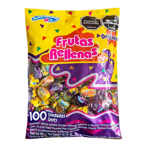 Dulce Frutas Rellenas Americandy 100Un