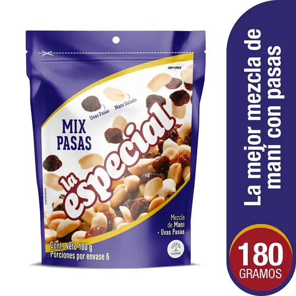 Mani Especial Pasas 180Gr